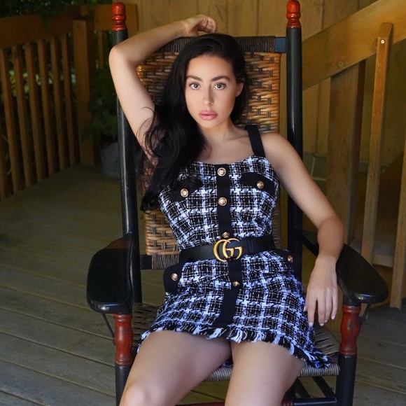 Ivory and Chain Brooke Tweed Black and White Dress - Picture 5 of 13